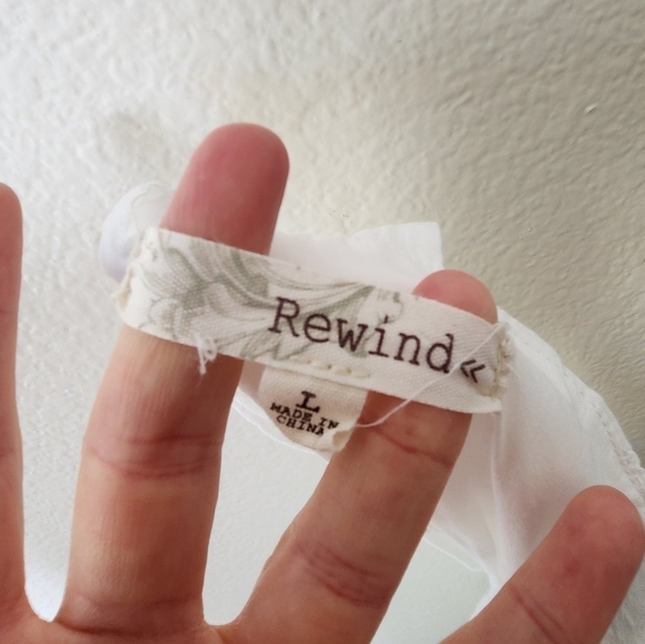 Rewind White Square Neck Mini Sundress L - Picture 2 of 4